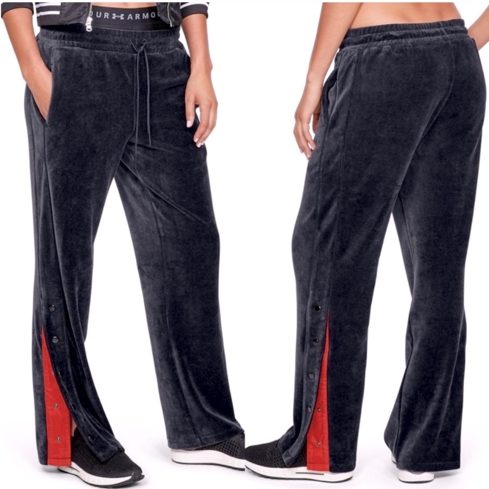 Under Armour BE SEEN Tear Away Track Pants, Black & Orange, Medium